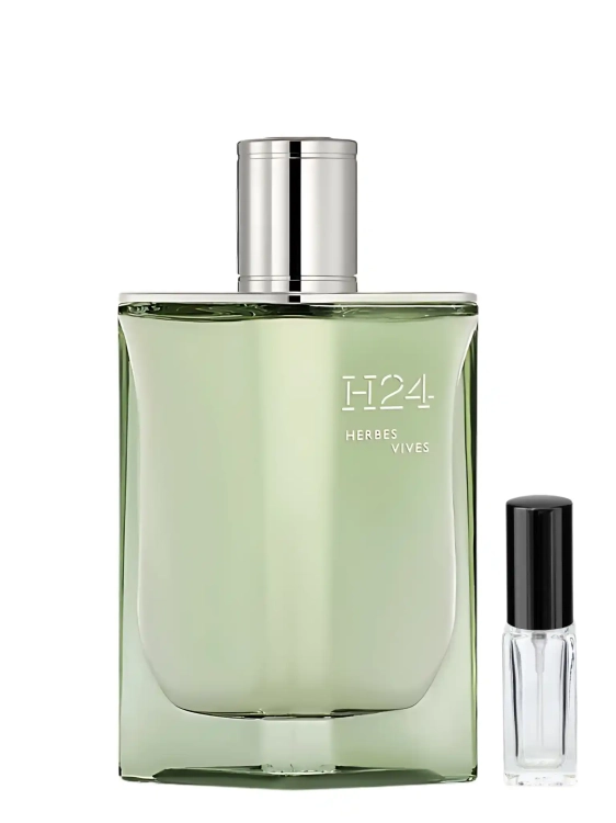 H24 Hermès - odlewka nowoczesnych perfum dostępna w Perfame. Zielony, metaliczny zapach idealny dla pewnych siebie mężczyzn