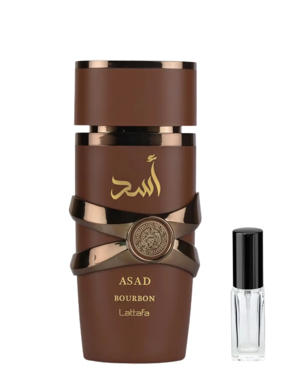 Asad Bourbon Lattafa - odlewka intensywnych perfum dostępna w Perfame. Głęboki, luksusowy zapach o nutach wanilii, bursztynu i przypraw.