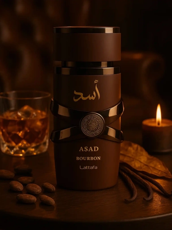 Asad Bourbon Lattafa - odlewka intensywnych perfum dostępna w Perfame. Głęboki, luksusowy zapach o nutach wanilii, bursztynu i przypraw.