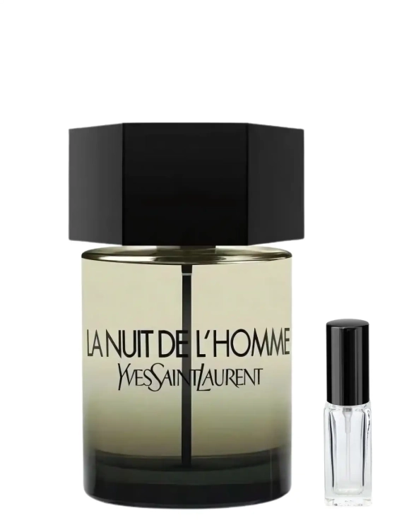 Yves Saint Laurent La Nuit de L’Homme – odlewka zmysłowych męskich perfum dostępna w Perfame. Uwodzicielski zapach z nutami kardamonu, lawendy i drzewa cedrowego.