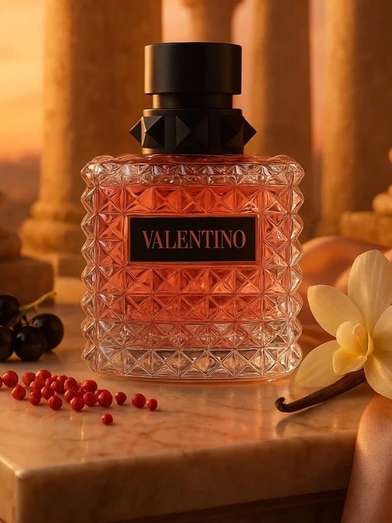 Valentino Donna Born In Roma - odlewka kobiecych perfum dostępna w Perfame. Kwiatowo-waniliowy zapach z nutami jaśminu i czarnej porzeczki