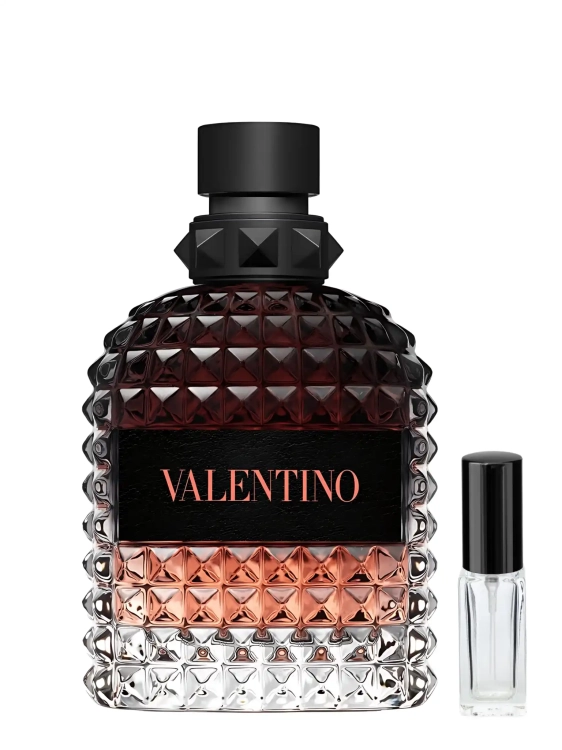 Valentino Uomo Born In Roma Coral Fantasy - odlewka męskich perfum dostępna w Perfame. Owocowo-drzewny zapach z nutami czerwonej jabłoni, liści tytoniu i bergamotki.