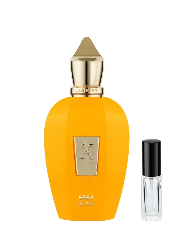 Xerjoff Erba Gold - odlewka luksusowych perfum dostępna w Perfame. Owocowo-orientalny zapach z nutami cytrusów i wanilii.