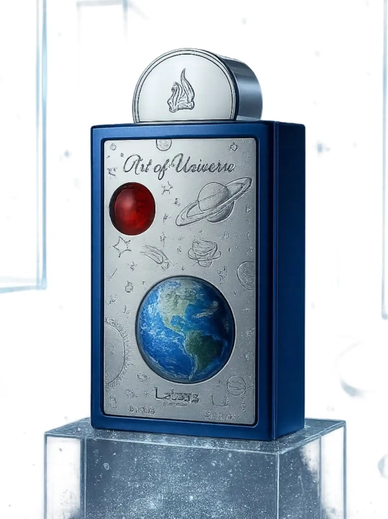 Lattafa Art of Universe - odlewka orientalnych perfum dostępna w Perfame. Ciepły, drzewny zapach z nutami oudu, ambry i przypraw