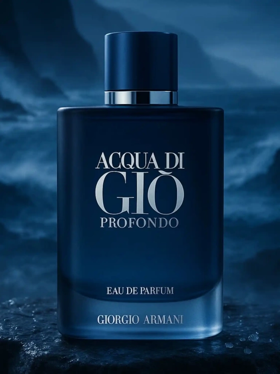 Armani Acqua di Giò Profondo - odlewka świeżych męskich perfum dostępna w Perfame. Głęboki, morski zapach z nutami cytrusów, lawendy i drzewa cedrowego.