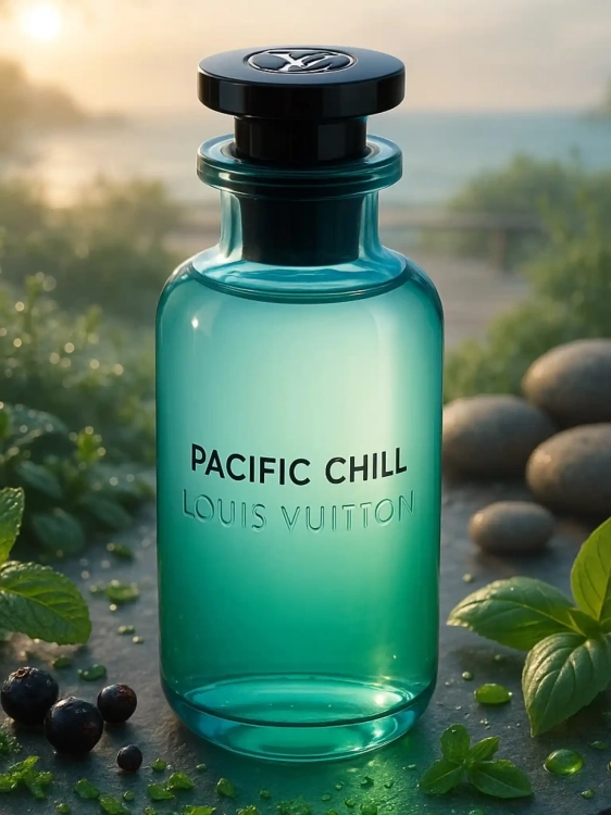 Louis Vuitton Pacific Chill - odlewka orzeźwiających perfum dostępna w Perfame. Lekki zapach z nutami cytrusów, zielonych liści i morskiej bryzy.