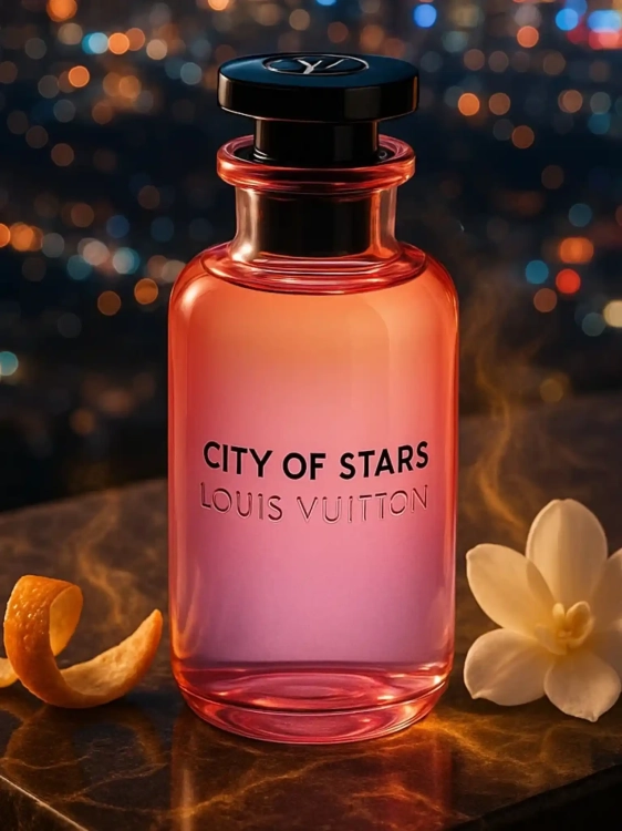 Louis Vuitton City Of Stars - odlewka luksusowych perfum dostępna w Perfame. Wieczorowy, cytrusowy zapach z nutami limonki, bergamotki i drzewa sandałowego.