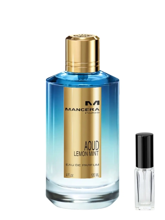 Mancera Aoud Lemon Mint - odlewka unikalnych perfum dostępna w Perfame. Odważny zapach z nutami cytryny, oudu i wanilii.