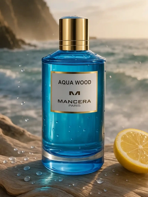 Mancera Aqua Wood - odlewka unikalnych perfum dostępna w Perfame. Świeży, drzewno-orientalny zapach z nutami cytrusów, piżma i bursztynu.