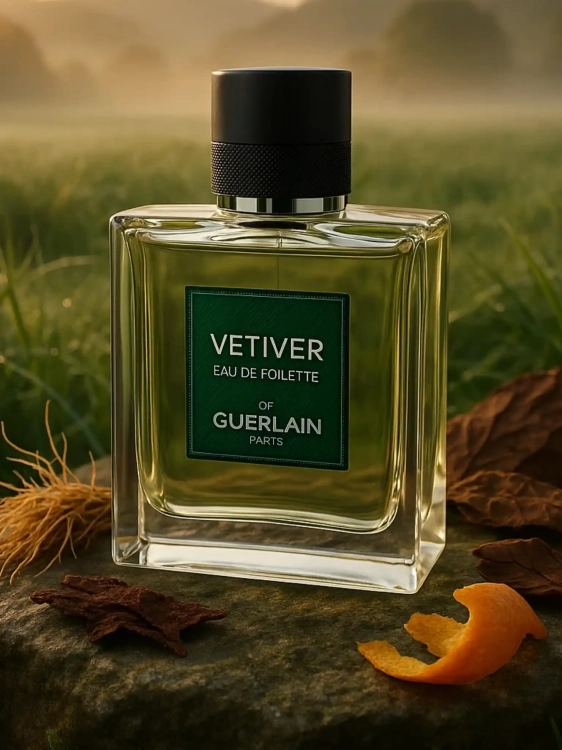 GUERLAIN Vétiver - odlewka klasycznych perfum dostępna w Perfame. Zielony, ziemisty zapach z nutami wetiweru, cytrusów i przypraw.