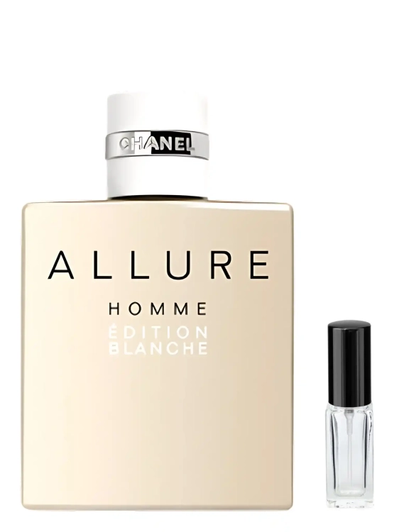 Allure Homme Edition Blanche Chanel - odlewka eleganckich męskich perfum dostępna w Perfame. Świeży i kremowy zapach z nutami cytryny, wanilii i drzewa sandałowego.