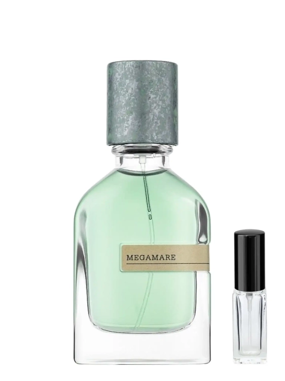 Orto Parisi Megamare - odlewka niszowych perfum dostępna w Perfame. Morski zapach z nutami soli, wodorostów i cytrusów.
