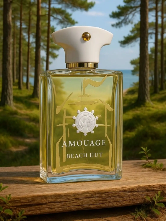 Amouage Beach Hut Man - odlewka świeżych perfum dostępna w Perfame. Zielony zapach z nutami mięty, wetiweru i mechów.