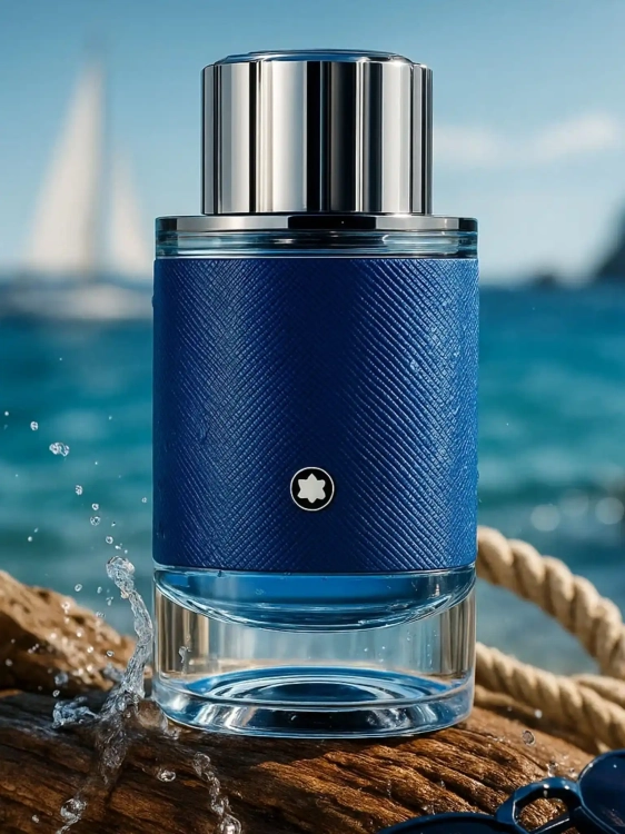 Montblanc Explorer Ultra Blue – odlewka świeżych męskich perfum dostępna w Perfame. Morski zapach z nutami cytrusów, soli i ambry.