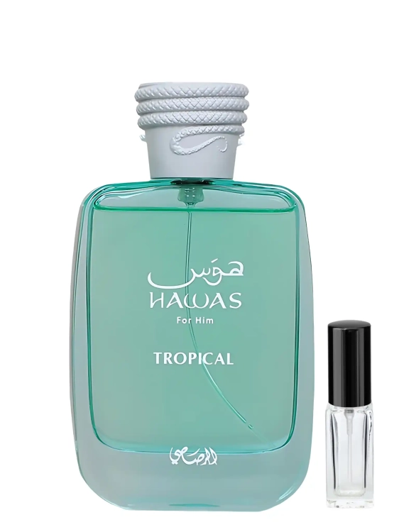 Rasasi Hawas for Him Tropical – letnia odlewka męskich perfum w Perfame. Tropikalna mieszanka cytrusów, mchu i ambry.