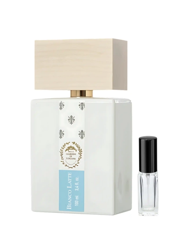 Giardini di Toscana Bianco Latte – odlewka gourmand perfum dostępna w Perfame. Nuty karmelu, wanilii i mlecznej słodyczy.