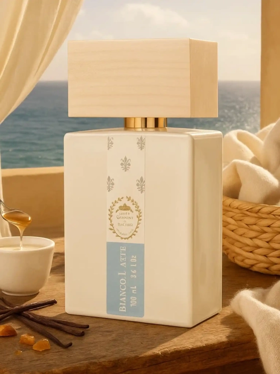 Giardini di Toscana Bianco Latte – odlewka gourmand perfum dostępna w Perfame. Nuty karmelu, wanilii i mlecznej słodyczy.