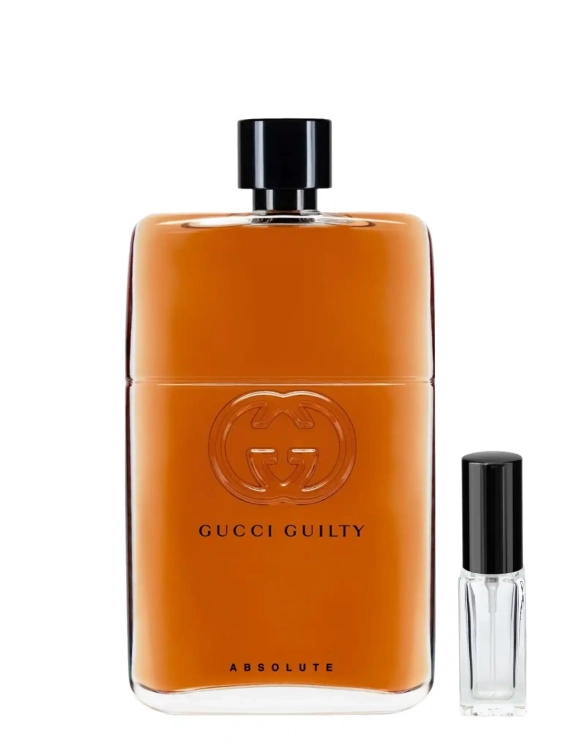 Gucci Guilty Absolute – odlewka męskich perfum dostępna w Perfame. Skóra, paczula i nuty drzewne.