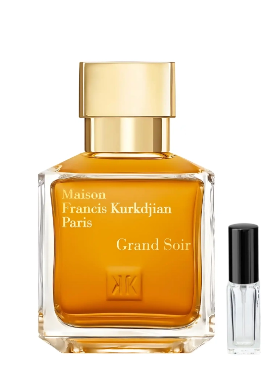 Maison Francis Kurkdjian Grand Soir – odlewka luksusowych perfum dostępna w Perfame. Bursztyn, wanilia i fasola tonka w zmysłowej orientalnej kompozycji.