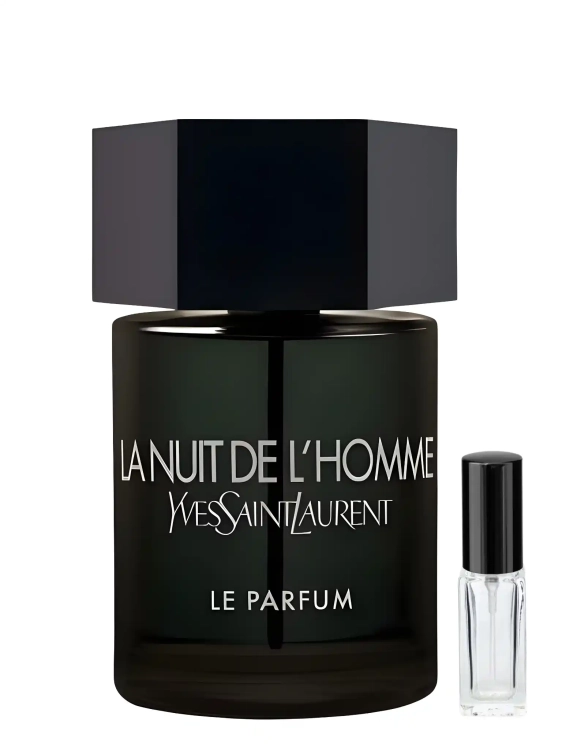 YSL La Nuit de L'Homme Le Parfum – odlewka eleganckich męskich perfum dostępna w Perfame. Kardamon, lawenda i paczula w zmysłowej kompozycji.