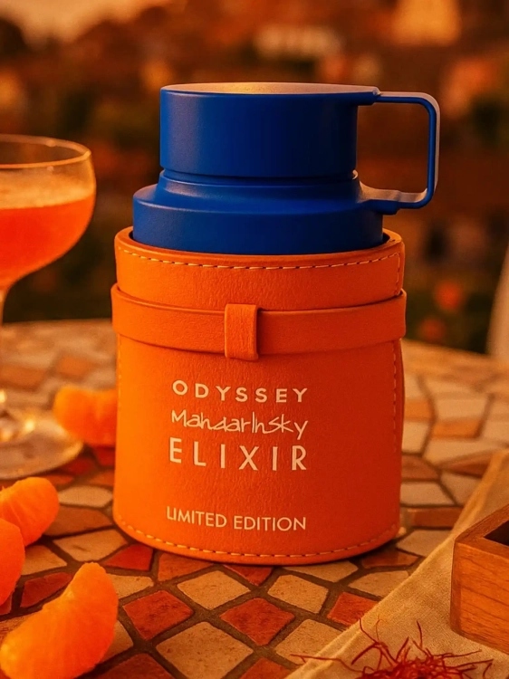 Odlewka Armaf Odyssey Mandarin Sky Elixir – soczysta mandarynka, kremowa wanilia i drzewne akcenty tworzą słodko-cytrusowy, intensywny zapach o świetlistej, nowoczesnej aurze. Dostępny w Perfame.