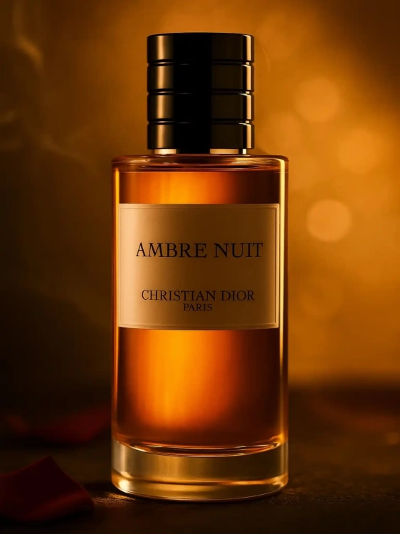 Odlewka DIOR Ambre Nuit – róża, ambra i drzewne tony tworzą ciepły, złocisty, orientalno-kwiatowy zapach o eleganckiej, zmysłowej głębi. Dostępny w Perfame.
