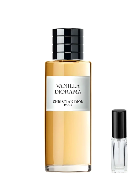 Odlewka Dior Vanilla Diorama – kremowa wanilia, rum i delikatne kakao tworzą elegancki, gourmandowy, bursztynowy zapach o wybitnie deserowej aurze. Dostępny w Perfame.