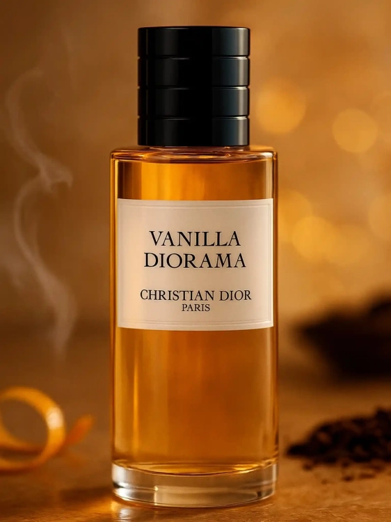 Odlewka Dior Vanilla Diorama – kremowa wanilia, rum i delikatne kakao tworzą elegancki, gourmandowy, bursztynowy zapach o wybitnie deserowej aurze. Dostępny w Perfame.