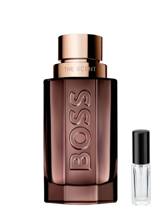 Odlewka Hugo Boss The Scent Le Parfum – irys, imbir i drzewna baza tworzą elegancki, gładki, luksusowy męski zapach o wieczorowym charakterze. Dostępny w Perfame.