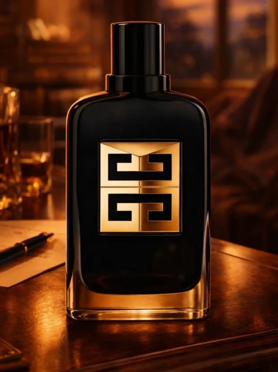 Odlewka Givenchy Gentleman Society Ambrée – bursztynowa ambra, wanilia i aromatyczne drewno tworzą elegancki, ciepły, nowoczesny zapach o luksusowej męskiej aurze. Dostępny w Perfame.