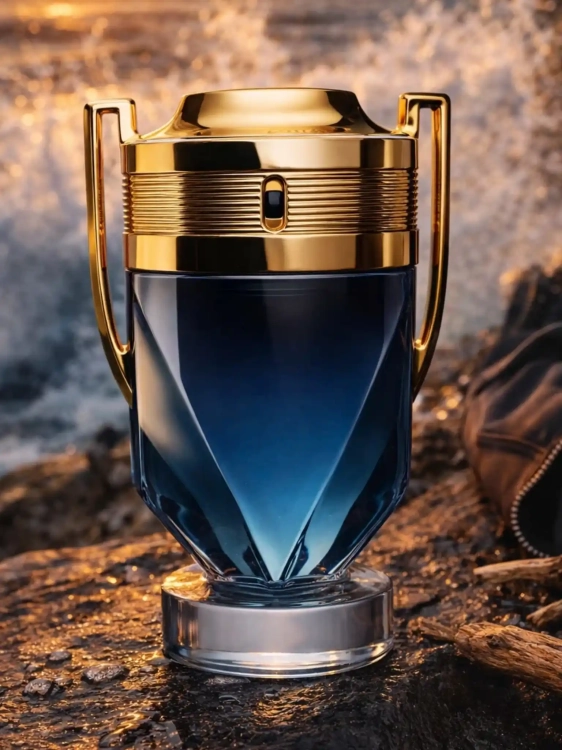 Odlewka Rabanne Invictus Parfum – morskie nuty, ambra i drzewna baza tworzą świeżo-intensywny, sportowo-męski zapach o nowoczesnym charakterze. Dostępny w Perfame.