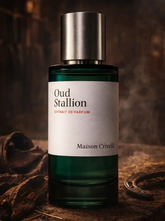 Odlewka Oud Stallion – suchy oud, przyprawy i skórzane nuty tworzą dynamiczny, niszowy zapach o dzikiej, drzewno-orientalnej aurze. Dostępny w Perfame.
