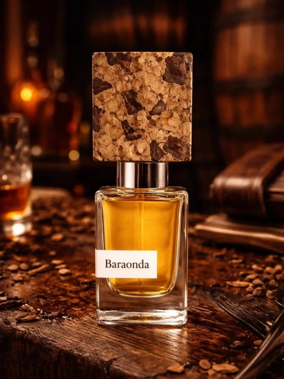 Odlewka Nasomatto Baraonda – whisky, ambra i drzewne nuty tworzą alkoholowy, intensywny zapach o surowej, niszowej głębi. Dostępny w Perfame.
