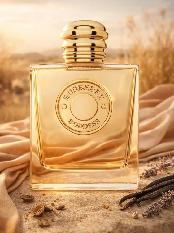 Odlewka Burberry Goddess – potrójna wanilia, kakao i delikatna lawenda tworzą kremowy, nowoczesny zapach o miękkiej, kobiecej projekcji. Dostępny w Perfame.