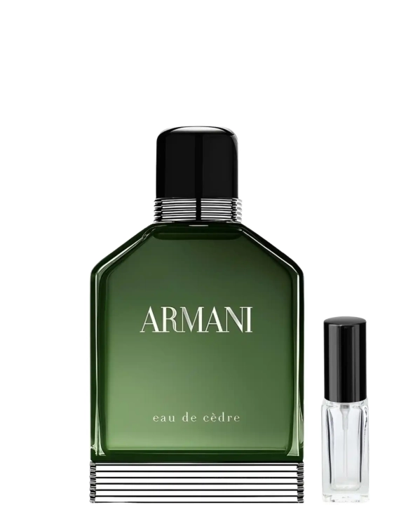 Odlewka Armani Eau de Cèdre – suchy cedr, cytrusy i aromatyczne zioła tworzą czysty, drzewno-zielony zapach o eleganckim, minimalistycznym charakterze. Dostępny w Perfame.