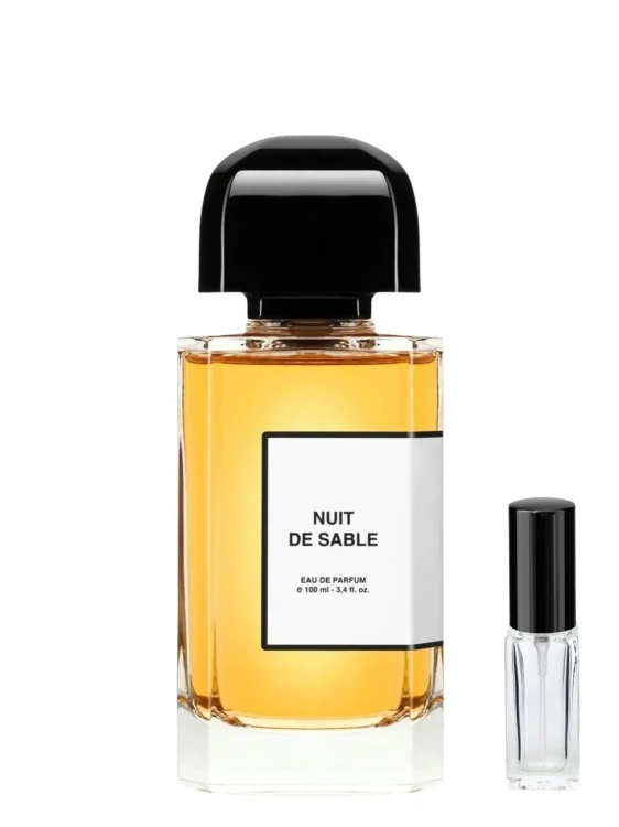 Odlewka Nuit De Sable – róża, kminek i bursztynowe ciepło tworzą suchy, przyprawowo-orientalny zapach inspirowany pustynnym zmierzchem. Dostępny w Perfame.