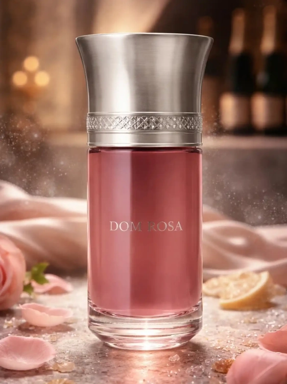 Odlewka Dom Rosa – różowe wino, róża i kadzidlana świeżość tworzą elegancki, musujący zapach o wyrafinowanej, artystycznej aurze. Dostępny w Perfame.