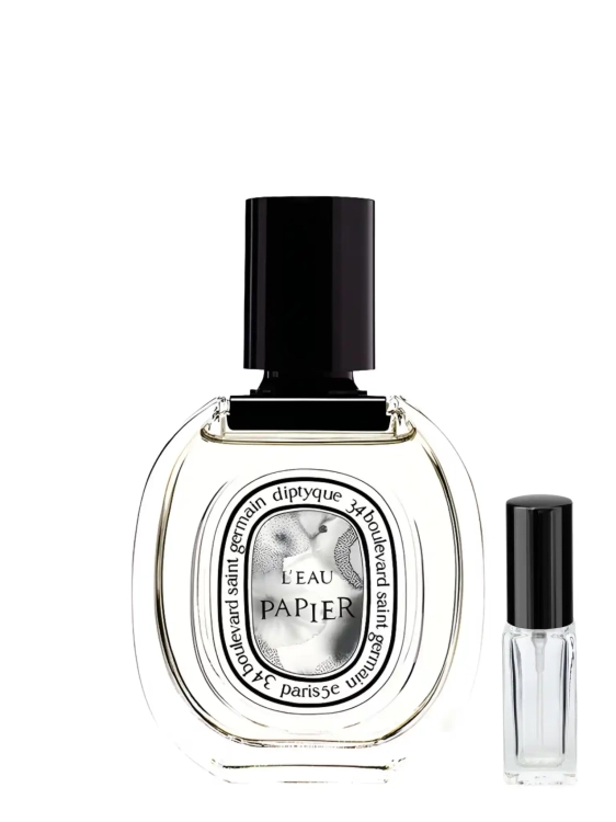 Odlewka Diptyque L’Eau Papier – piżmo, nuty papieru i jasne drewno tworzą intymny, minimalistyczny zapach o czystej, spokojnej aurze. Dostępny w Perfame.