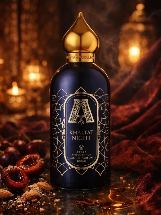 Odlewka Attar Collection Khaltat Night – wiśnia, cynamon i wanilia tworzą intensywny, słodko-orientalny zapach o nocnej, zmysłowej aurze. Dostępny w Perfame.