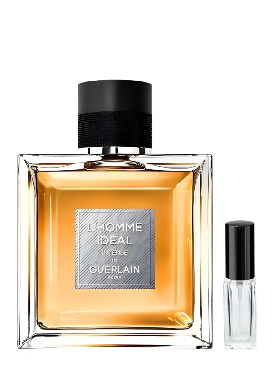 Odlewka Guerlain L’Homme Idéal L’Intense – migdał, chili i dymna wanilia tworzą głęboki, męski zapach. Dostępny w Perfame.