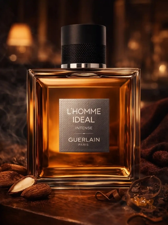 Odlewka Guerlain L’Homme Idéal L’Intense – migdał, chili i dymna wanilia tworzą głęboki, męski zapach. Dostępny w Perfame.