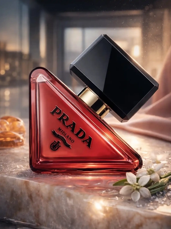 Odlewka Prada Paradoxe Radical Essence – białe kwiaty, ambra i nowoczesna słodycz tworzą futurystyczny zapach. Dostępny w Perfame.