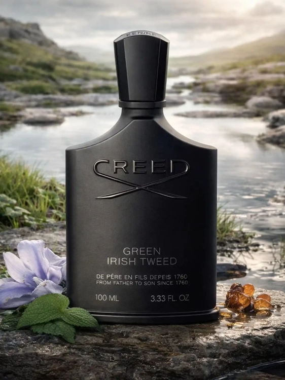 Odlewka Creed Green Irish Tweed – zielone nuty, irys i wetiweria tworzą świeży, elegancki zapach o arystokratycznym stylu. Dostępny w Perfame.
