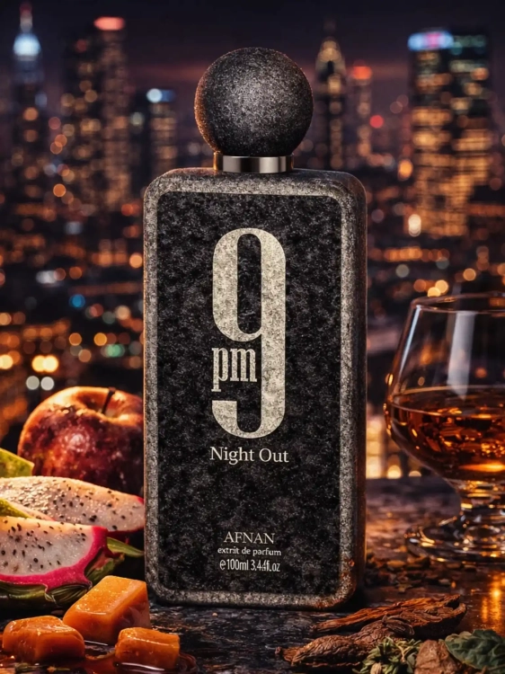 Odlewka Afnan 9 PM Night Out – wanilia, owoce i ambra tworzą słodki, klubowy zapach idealny na nocne wyjścia. Dostępny w Perfame.
