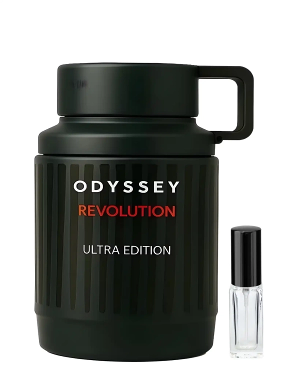 Odlewka Armaf Odyssey Revolution Ultra – przyprawy, wanilia i drzewna baza tworzą intensywny, nowoczesny zapach o wieczorowym charakterze. Dostępny w Perfame.