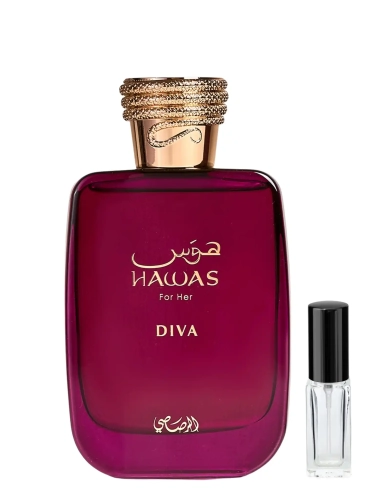 Odlewka Rasasi Hawas Diva – kobiecy zapach łączący soczyste owoce, kwiatowe nuty i kremową bazę, pełen energii i nowoczesnej zmysłowości. Dostępny w Perfame.