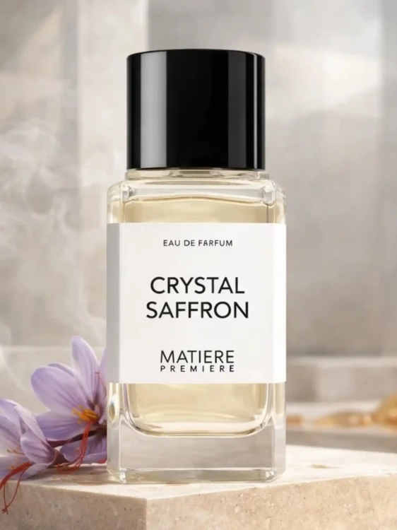 Odlewka Matiere Premiere Crystal Saffron – szafran, ambra i piżmo tworzą czysty, luksusowy zapach o mineralnej elegancji. Dostępny w Perfame.