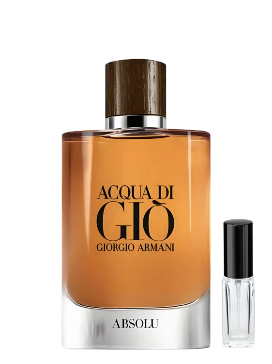 Odlewka Giorgio Armani Acqua di Giò Absolu – morskie nuty, paczula i ciepłe drewno tworzą świeży, elegancki zapach o nowoczesnym charakterze. Dostępny w Perfame.