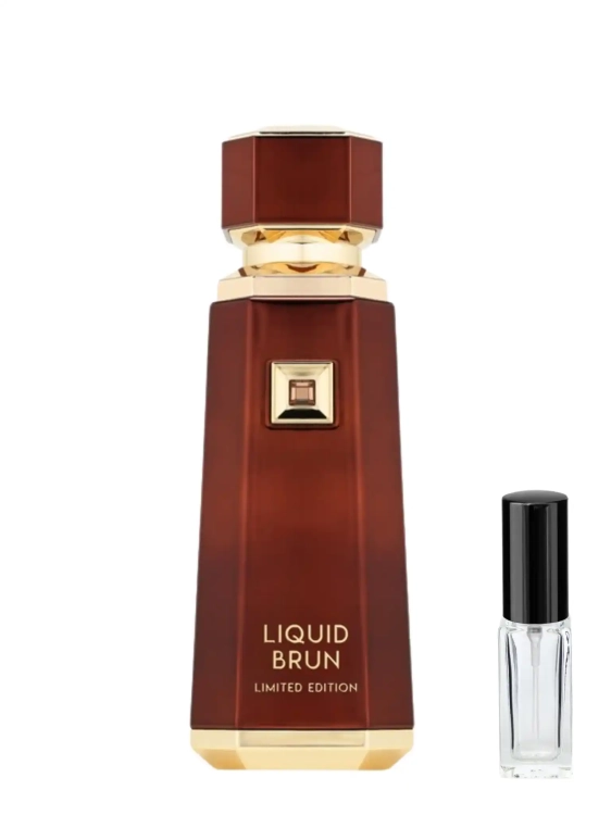 Odlewka French Avenue Liquid Brun Extrait – kremowa wanilia, kakao i ciepła ambra tworzą intensywny, gourmandowy zapach o głębokiej, luksusowej słodyczy. Dostępny w Perfame.