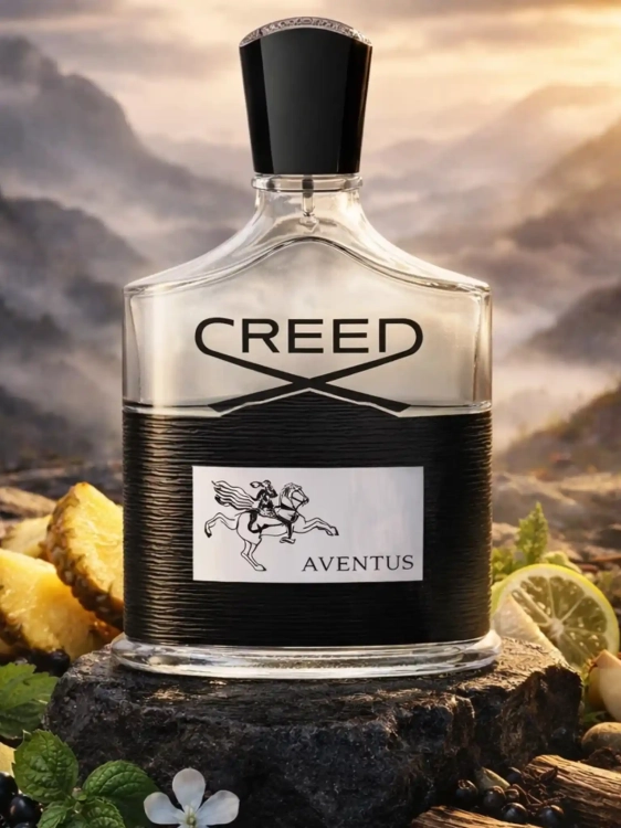 Odlewka Creed Aventus – ananas, brzoza i wetyweria tworzą świeżo-dymny, prestiżowy męski zapach o legendarnym charakterze i doskonałej projekcji. Dostępny w Perfame.
